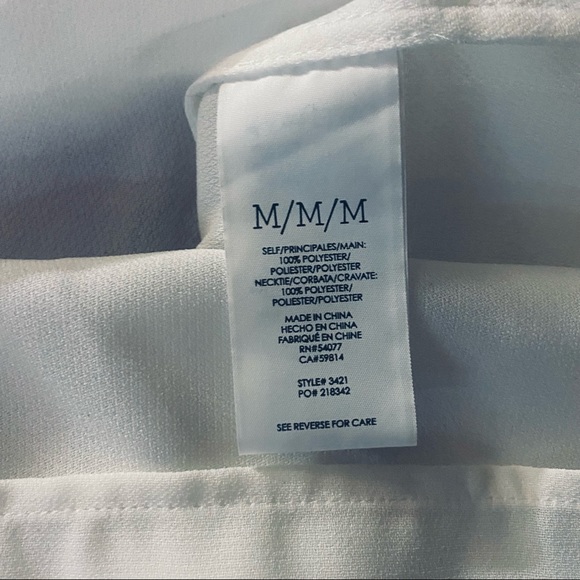 NWTS Cabi White Tuxedo Button Down Shirt Medium - Picture 6 of 12